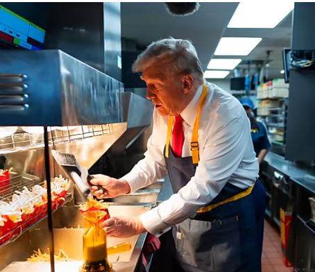 Trump at McDonald's Blank Meme Template