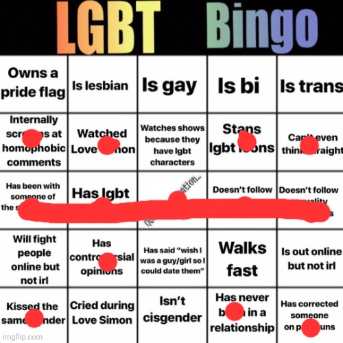 Hi | image tagged in lgbtq bingo | made w/ Imgflip meme maker