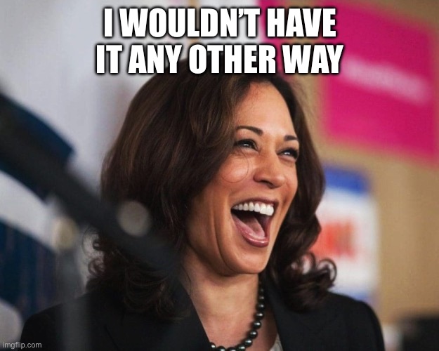 cackling kamala harris | I WOULDN’T HAVE IT ANY OTHER WAY | image tagged in cackling kamala harris | made w/ Imgflip meme maker