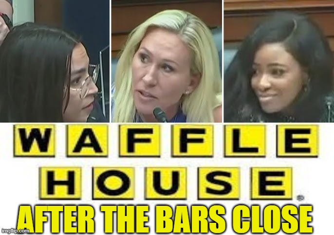 Congress at the Waffle House | AFTER THE BARS CLOSE | image tagged in congress,waffle house,mtg,aoc,make america great again,maga | made w/ Imgflip meme maker