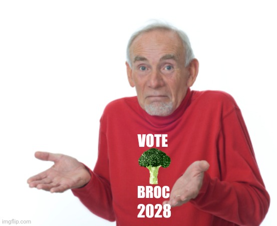 Guess I'll die  | VOTE BROC 2028 | image tagged in guess i'll die | made w/ Imgflip meme maker