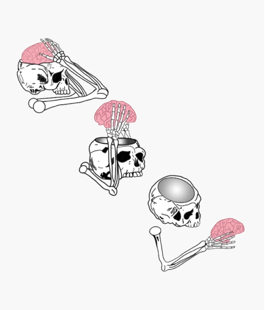 "Shut Up" brain skeleton without text Blank Meme Template