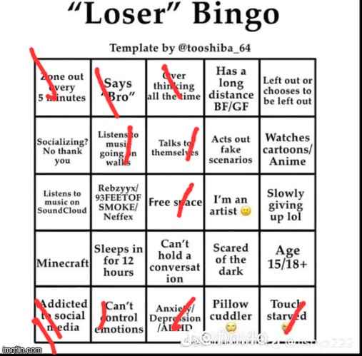 yay not a loser | image tagged in loser bingo | made w/ Imgflip meme maker