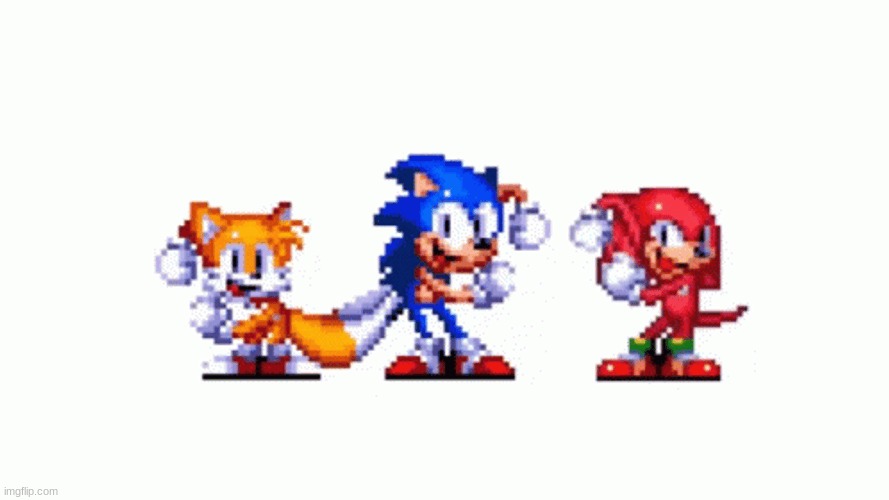 Sonic tails and knuckles dancing | image tagged in sonic tails and knuckles dancing | made w/ Imgflip meme maker