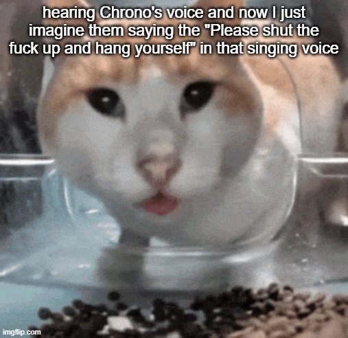 Mr Shock stare | hearing Chrono's voice and now I just imagine them saying the "Please shut the fuck up and hang yourself" in that singing voice | image tagged in mr shock stare | made w/ Imgflip meme maker