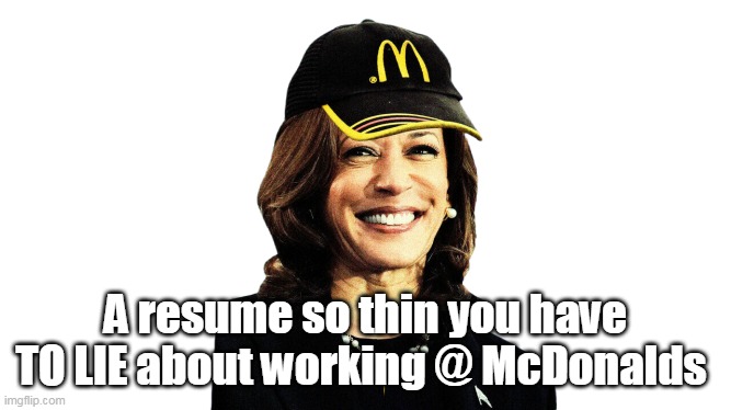 A resume so thin you have TO LIE about working @ McDonalds | made w/ Imgflip meme maker