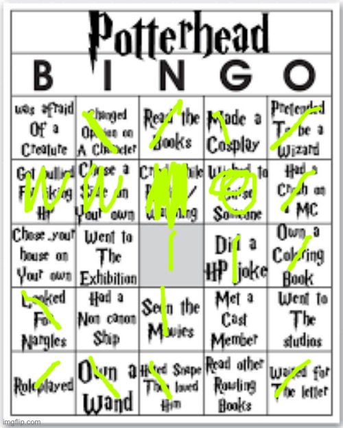 Potterhead bingo | image tagged in potterhead bingo | made w/ Imgflip meme maker