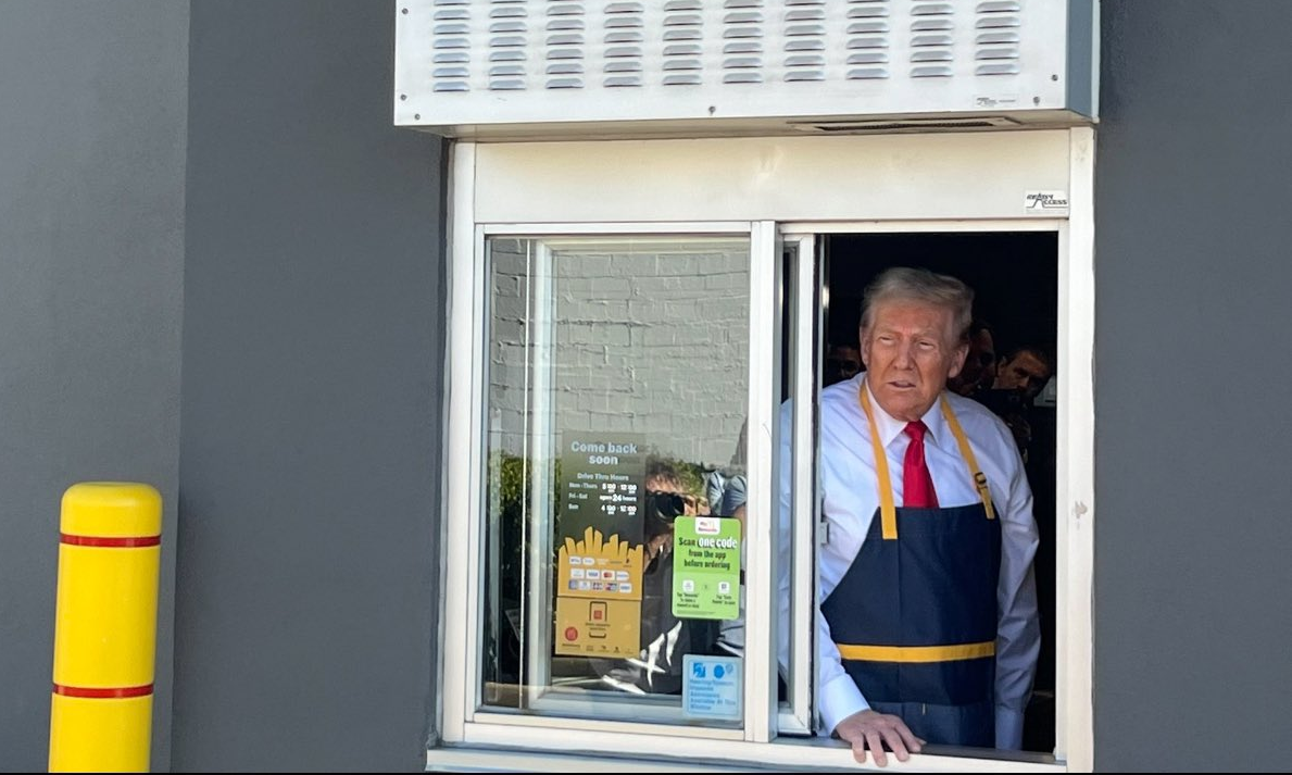 Trump at McDonald's Blank Meme Template