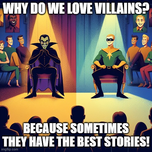 Villains | WHY DO WE LOVE VILLAINS? BECAUSE SOMETIMES THEY HAVE THE BEST STORIES! | image tagged in villains | made w/ Imgflip meme maker