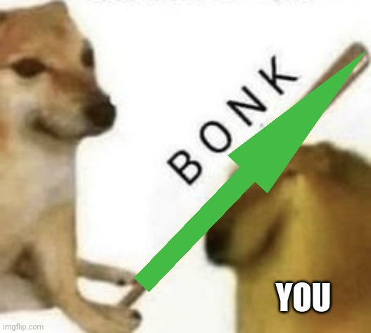 Bonk | YOU | image tagged in bonk | made w/ Imgflip meme maker