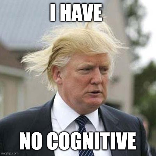 Brain trust | I HAVE; NO COGNITIVE | image tagged in donald trump | made w/ Imgflip meme maker