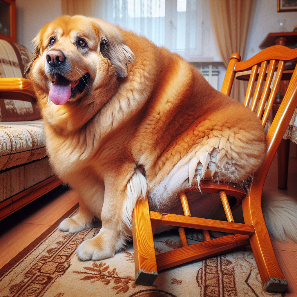 fat dog crushing chair Blank Meme Template