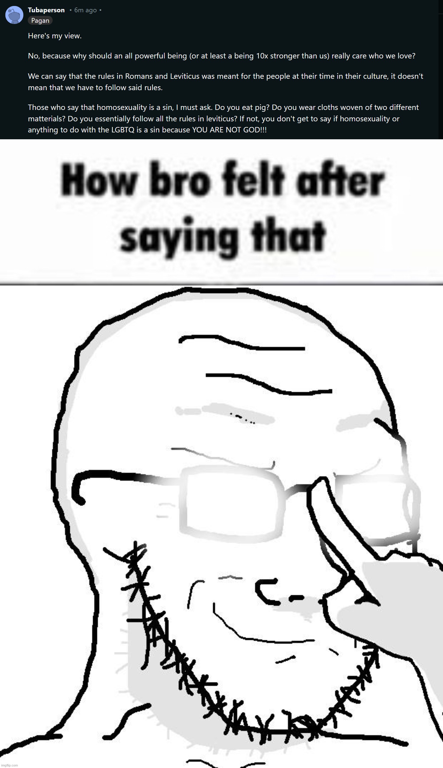 image tagged in how bro felt after saying that | made w/ Imgflip meme maker