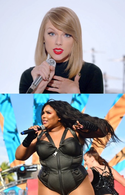 image tagged in sweet taylor swift,lizzo | made w/ Imgflip meme maker