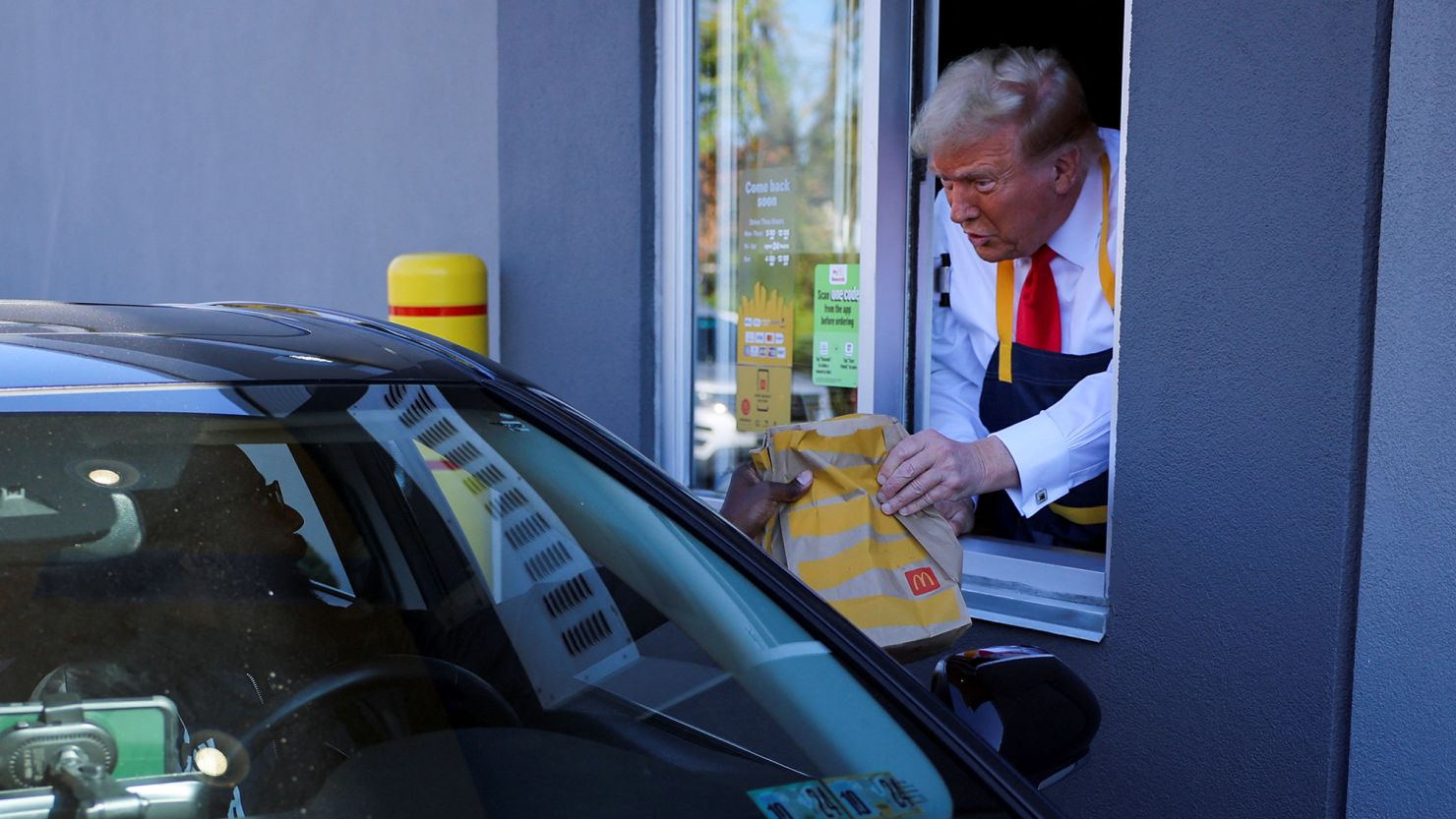 Trump at McDonalds Blank Meme Template