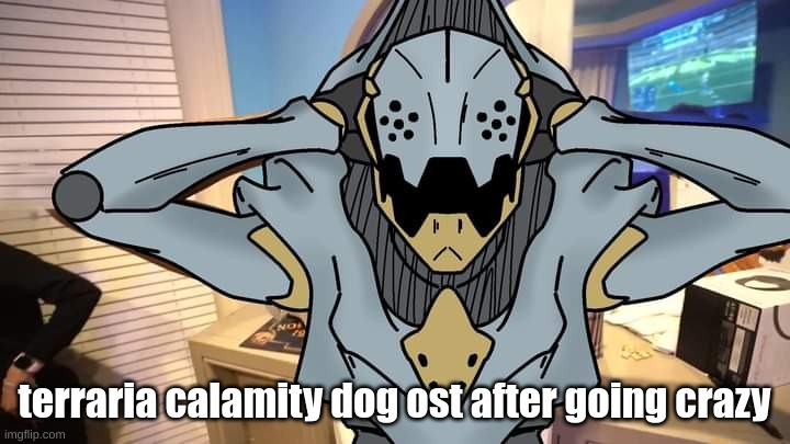 Shocked Draedon | terraria calamity dog ost after going crazy | image tagged in shocked draedon | made w/ Imgflip meme maker