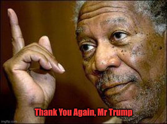 He's Right You Know | Thank You Again, Mr Trump | image tagged in he's right you know | made w/ Imgflip meme maker