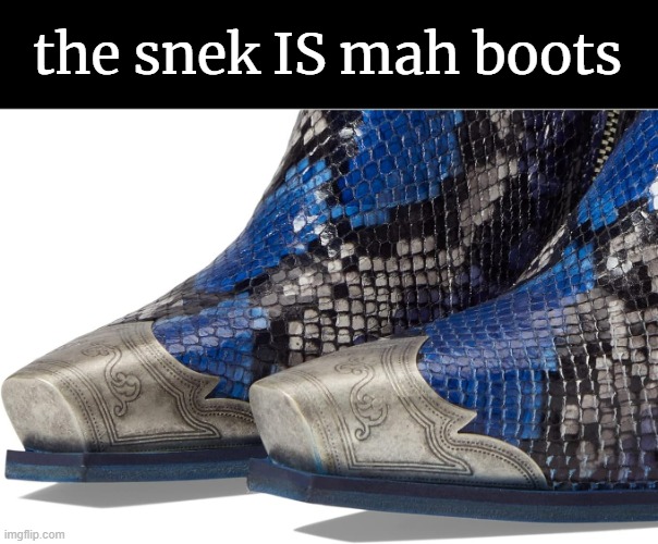 the snek IS mah boots | made w/ Imgflip meme maker