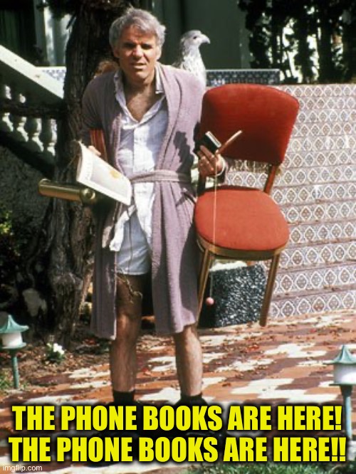 The jerk all I need | THE PHONE BOOKS ARE HERE!
THE PHONE BOOKS ARE HERE!! | image tagged in the jerk all i need | made w/ Imgflip meme maker