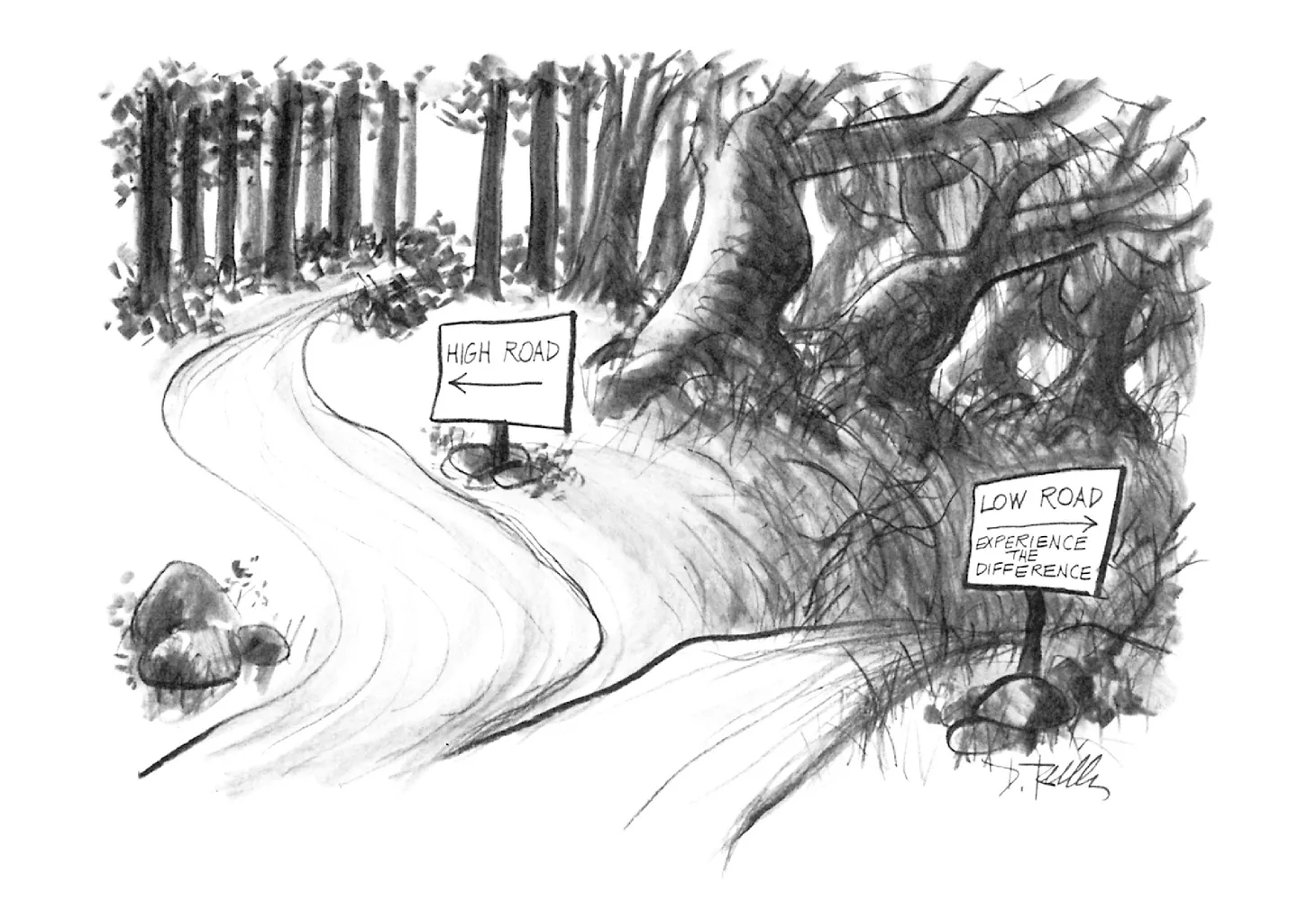 High Road Low Road Cartoon Blank Meme Template