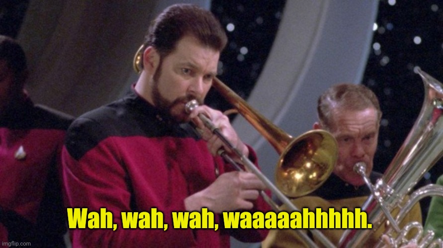 Riker Trombone | Wah, wah, wah, waaaaahhhhh. | image tagged in riker trombone | made w/ Imgflip meme maker