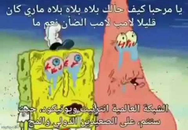 Arabic Spongebob & Patrick | image tagged in arabic spongebob patrick | made w/ Imgflip meme maker