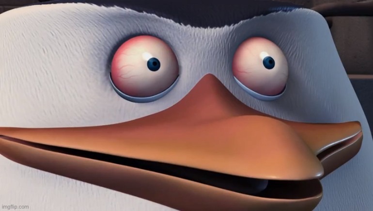 image tagged in penguins of madagascar skipper red eyes | made w/ Imgflip meme maker