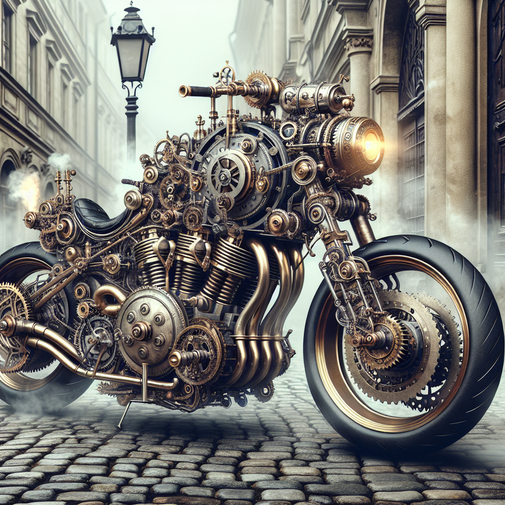 motocycle in steampunk style Blank Meme Template