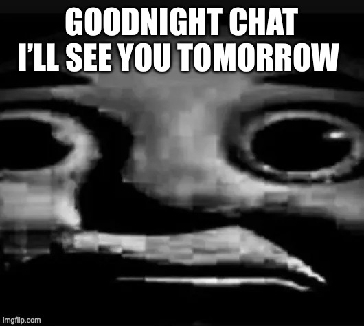 Bro.... | GOODNIGHT CHAT I’LL SEE YOU TOMORROW | image tagged in bro | made w/ Imgflip meme maker