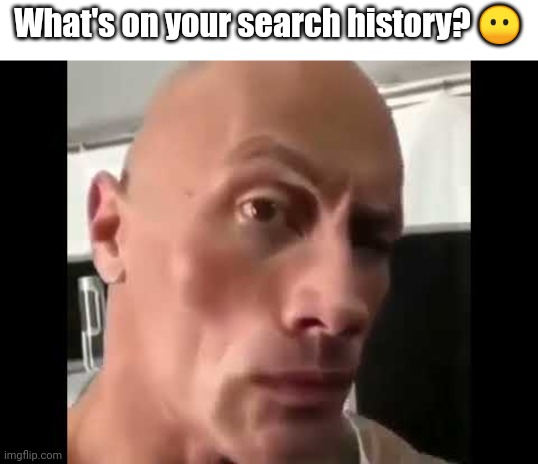 Rock Stare | What's on your search history? ? | image tagged in rock stare | made w/ Imgflip meme maker