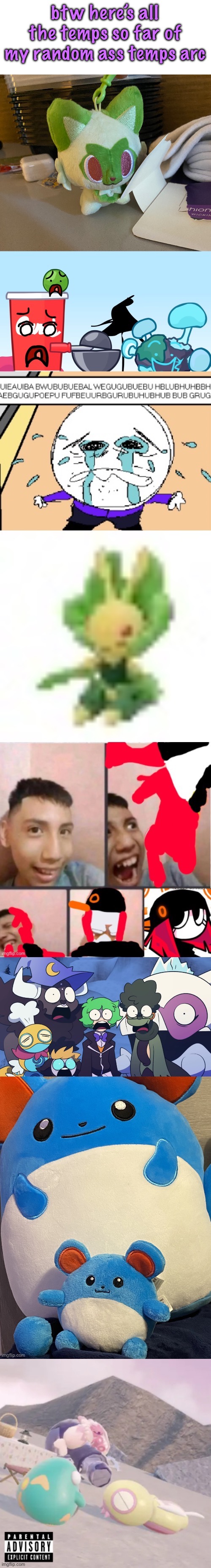 btw here’s all the temps so far of my random ass temps arc | image tagged in world s hardest album cover | made w/ Imgflip meme maker