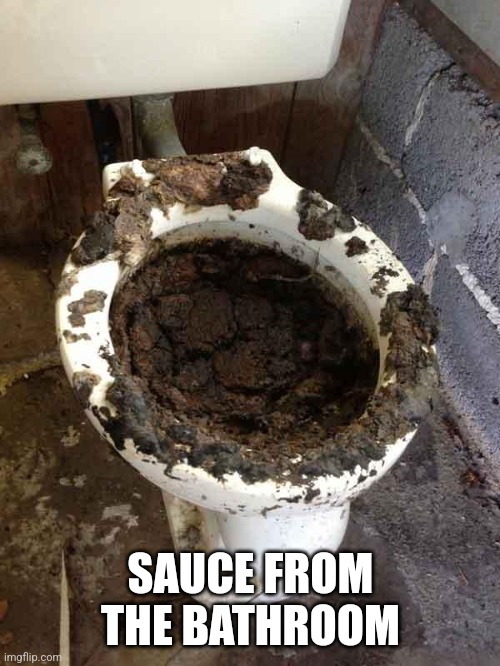 toilet | SAUCE FROM THE BATHROOM | image tagged in toilet | made w/ Imgflip meme maker