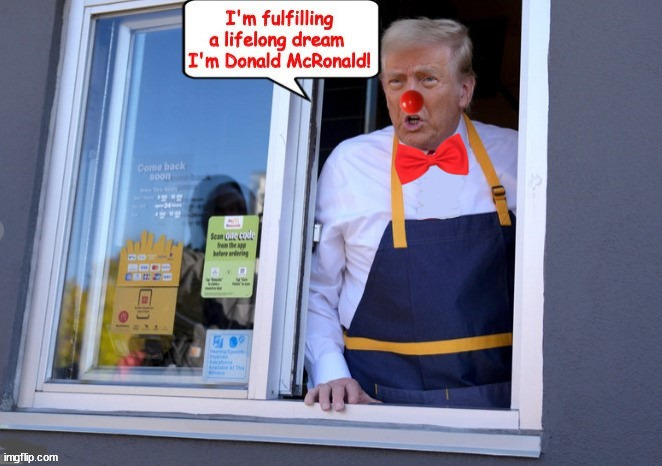 Donald McRonald Clown | image tagged in donald mcronald clown,maga masquerade,maga mcmeat,clown show,mcmeathead,mcphony | made w/ Imgflip meme maker