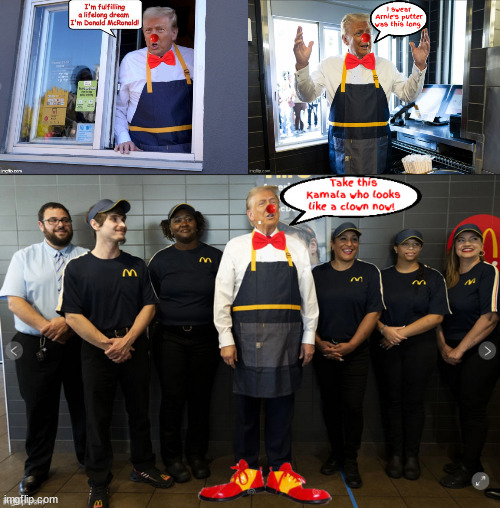 The Donald McRonald Phony Bologna Show | image tagged in trump's clown show,donald mcronald,mcliar,maga meat,fradulent fries,arnie's schlong is this long | made w/ Imgflip meme maker