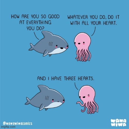 image tagged in shark,octopus,heart,hearts,three | made w/ Imgflip meme maker