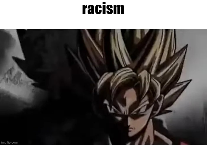 Goku Staring | racism | image tagged in goku staring | made w/ Imgflip meme maker