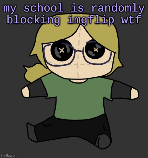 Disco Plushie | my school is randomly blocking imgflip wtf | image tagged in disco plushie | made w/ Imgflip meme maker