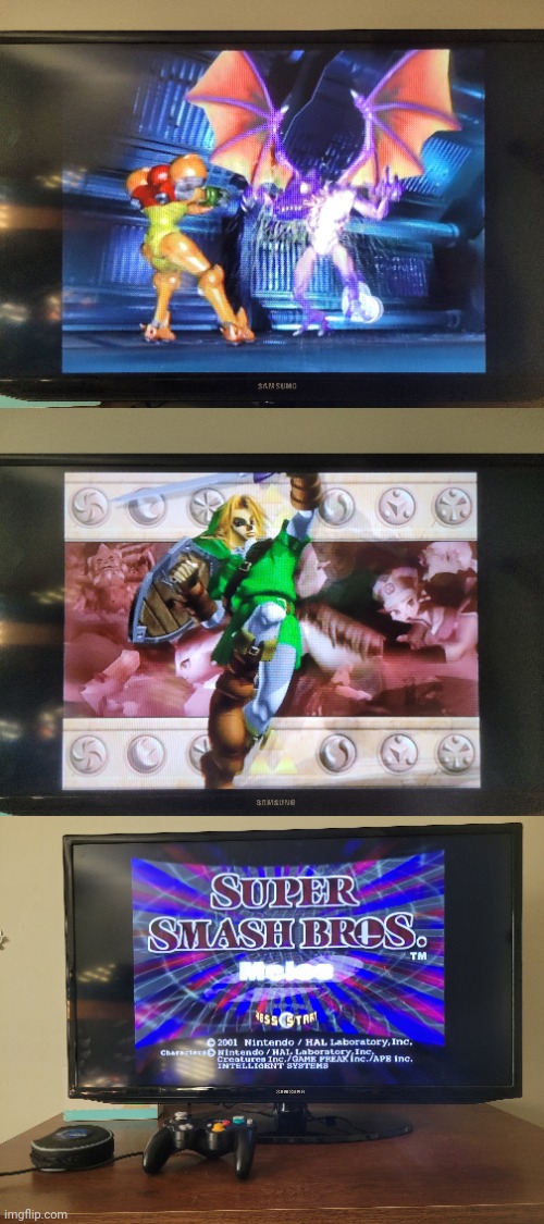 Got the gamecube up! | image tagged in gamecube,zelda,metroid,super smash bros | made w/ Imgflip meme maker