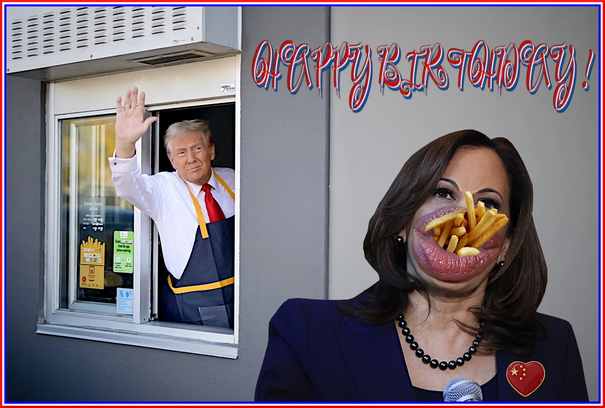 Trump wishes Kamala Happy Birthday Blank Meme Template