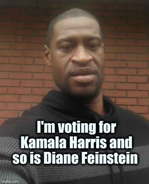 george floyd | I'm voting for Kamala Harris and so is Diane Feinstein | image tagged in george floyd | made w/ Imgflip meme maker