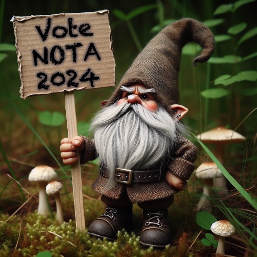 NOTA | Vote
NOTA
2024 | image tagged in gnome | made w/ Imgflip meme maker