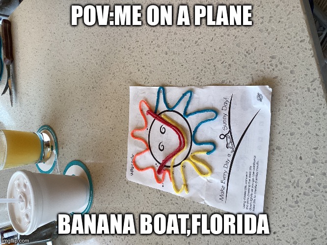 Me in a plane | POV:ME ON A PLANE; BANANA BOAT,FLORIDA | image tagged in happy | made w/ Imgflip meme maker