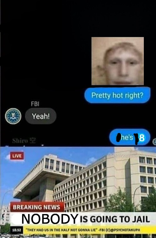 nobody is going to jail | image tagged in nobody is going to jail | made w/ Imgflip meme maker