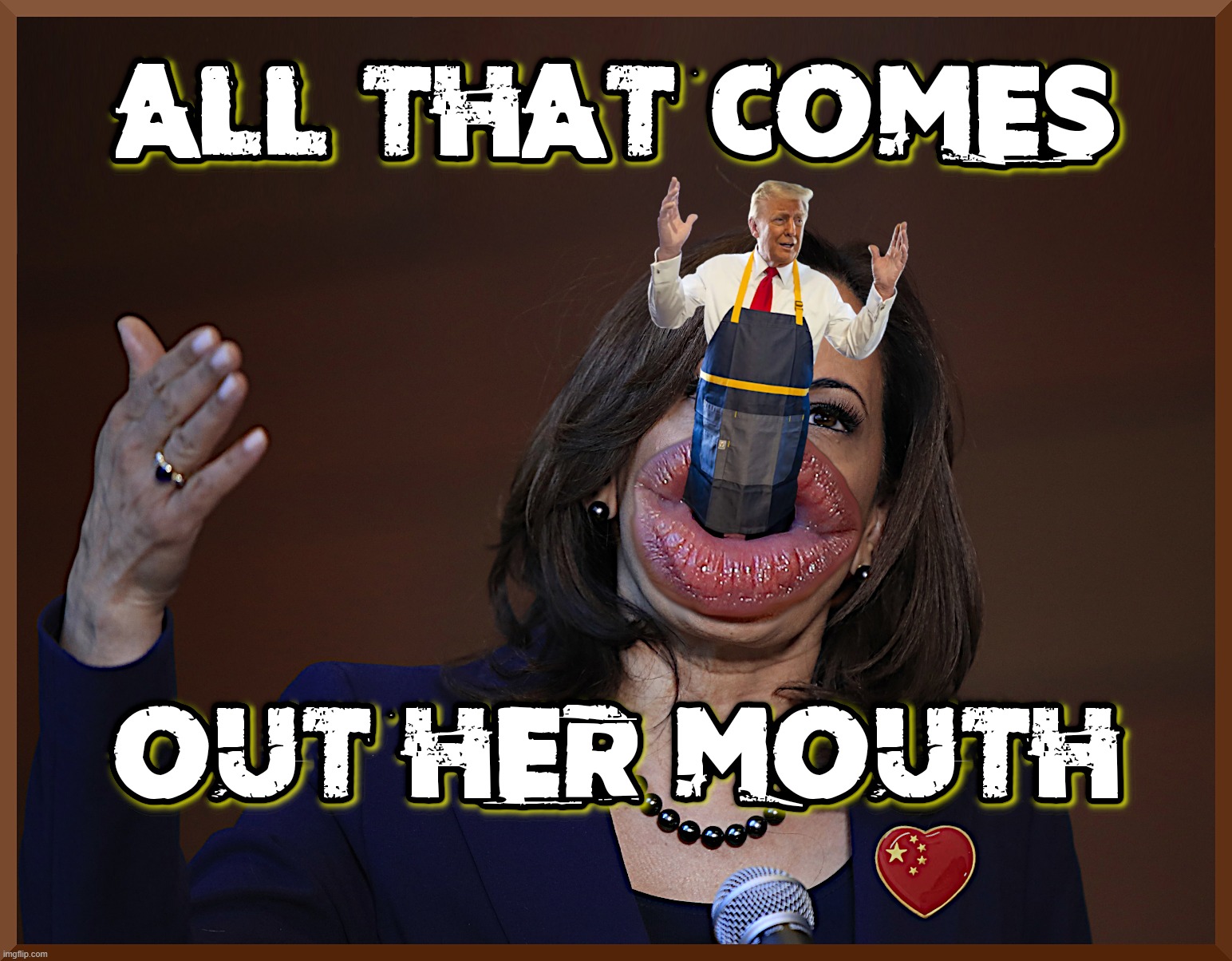 ALL THAT COMES OUT HER MOUTH...? | image tagged in kamala harris,biden,coup,liar,disloyal,trump | made w/ Imgflip meme maker