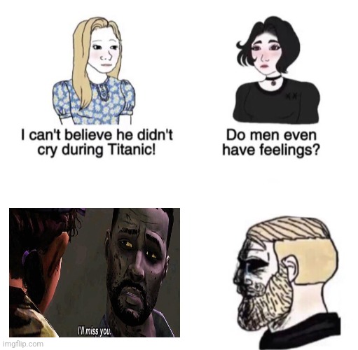 Telltales Walking Dead Series | image tagged in chad crying,the walking dead | made w/ Imgflip meme maker