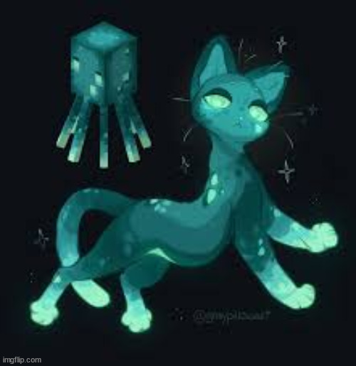 Glow Squid Kitty! | image tagged in meow | made w/ Imgflip meme maker