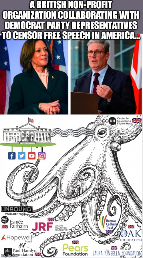 A BRITISH NON-PROFIT ORGANIZATION COLLABORATING WITH DEMOCRAT PARTY REPRESENTATIVES TO CENSOR FREE SPEECH IN AMERICA... | image tagged in funny memes | made w/ Imgflip meme maker