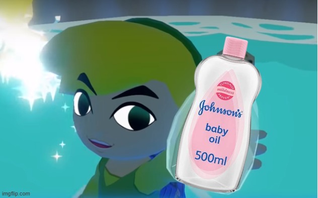 link gets the baby oil | image tagged in legend of zelda fairy in a bottle,memes | made w/ Imgflip meme maker