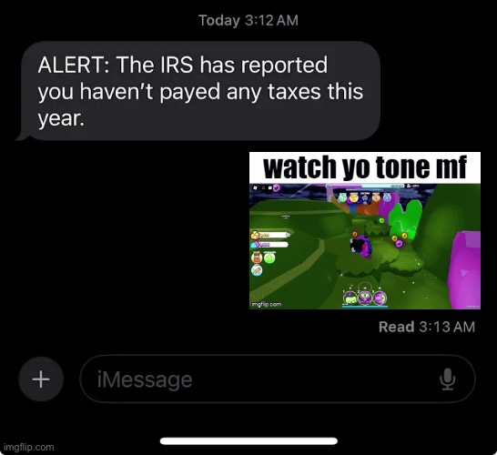 IRS report | image tagged in irs report | made w/ Imgflip meme maker