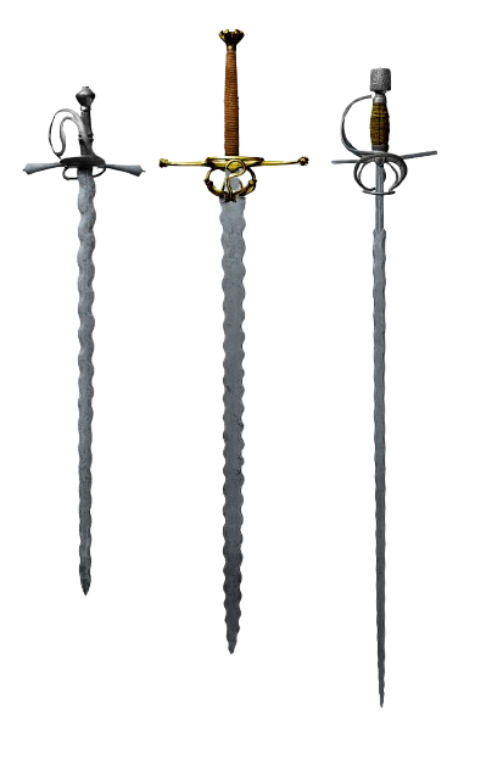 Three Flamberge Swords Blank Meme Template